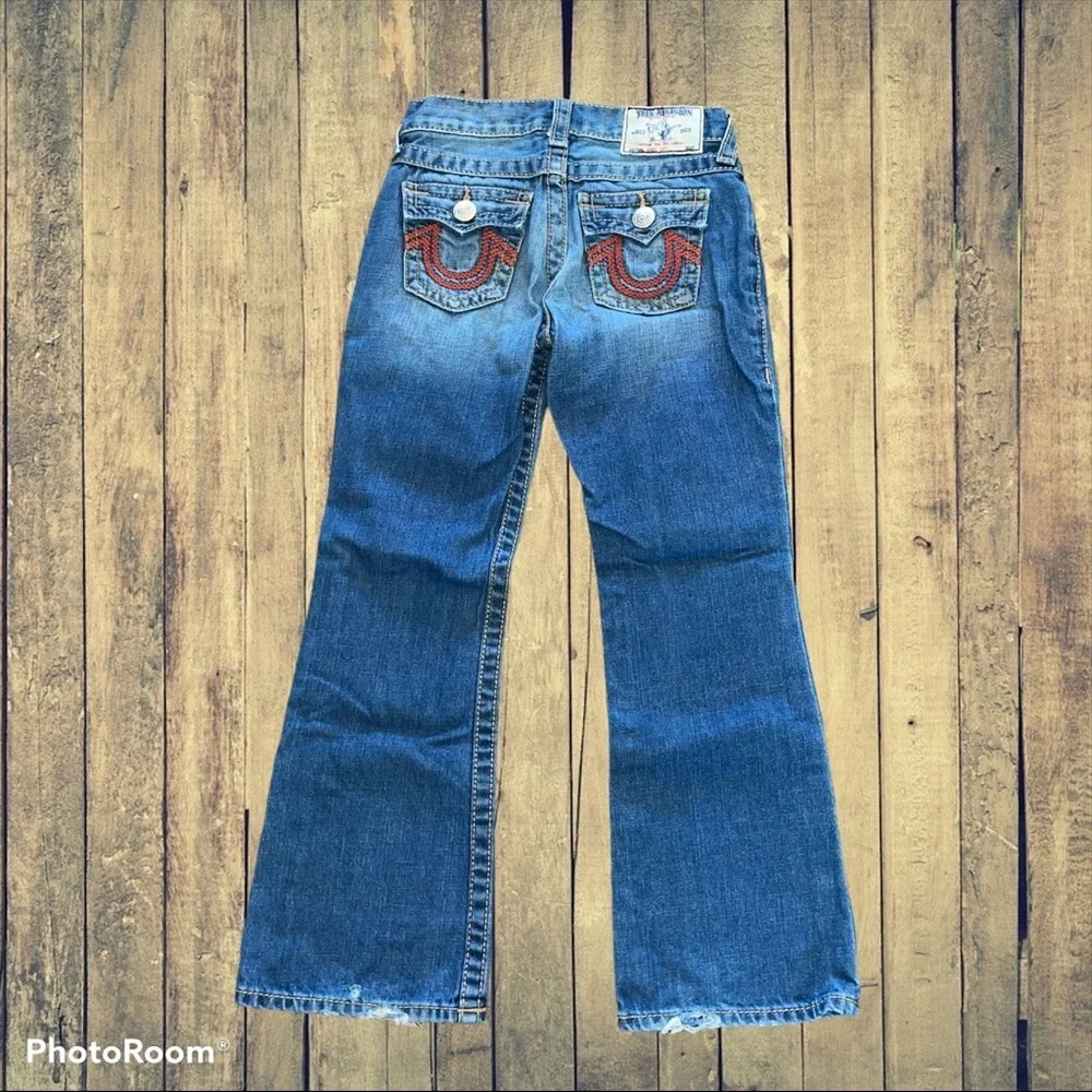 True Religion Girls Size 7 Denim Bootcut Jeans